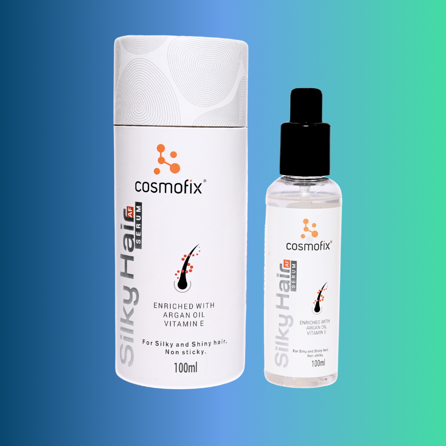 Cosmofix Silky AF Hair Serum with Argan & Grape Seed Oil – 30ml