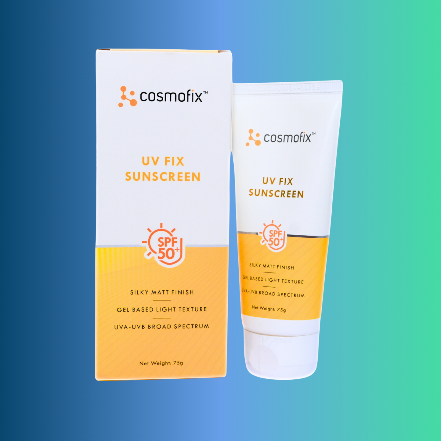 Cosmofix UV FIX Sunscreen | SPF 50+ PA++++ | Gel-Based, Matte Finish | UVA + UVB Protection