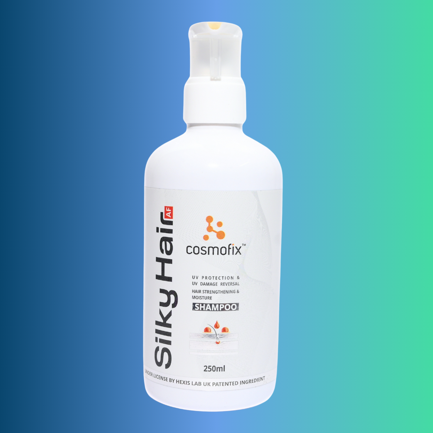 Cosmofix Silky Hair AF Shampoo | With Mitotech, Rice Bran & Wheat Amino Acids | Moisture, Strength & UV Protection | 250ml