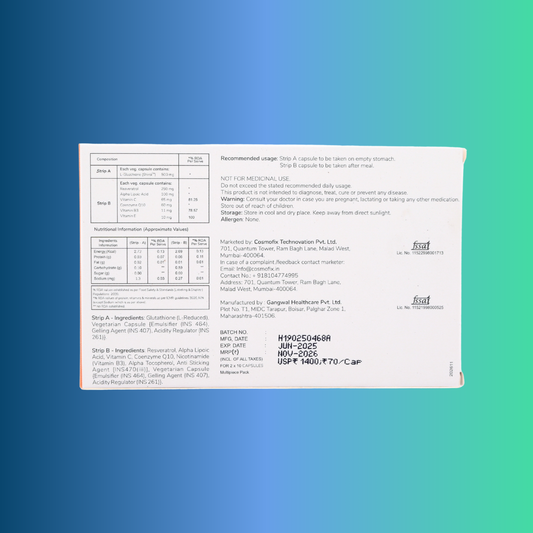 Cosmofix Skin Glo Capsules | For Brighter, Glowing Skin | Nutraceutical Support for Radiance | 2 x 10 Capsules