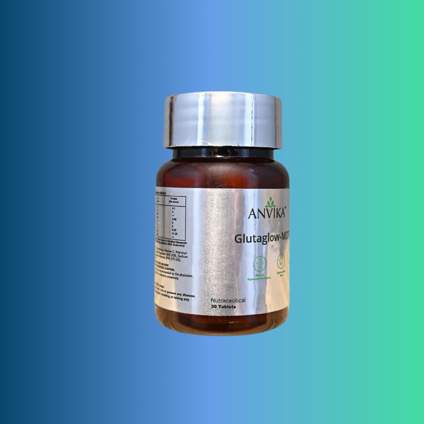 Anvika Glutaglow-MDT | Oral Glutathione Tablets with Vitamin C | Orange Flavor | 30 Tablets