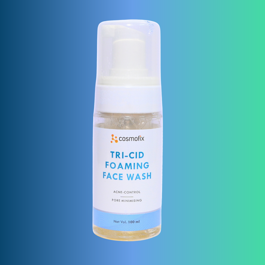 Cosmofix Tri-Cid Foaming Face Wash | With Salicylic, Mandelic & Azelaic Acid | Acne Control & Pore Minimizer | 100ml