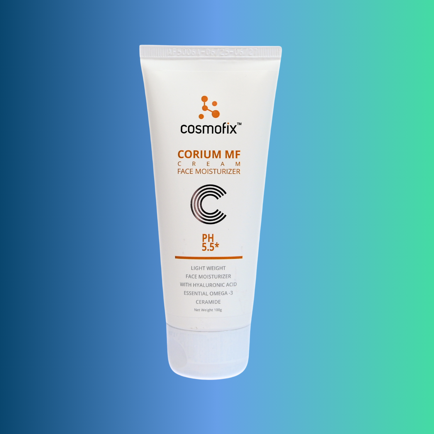 Cosmofix Corium MF Face Moisturizer | With Hyaluronic Acid & Omega-3 Ceramide | Lightweight, pH 5.5 Barrier Repair | 100g