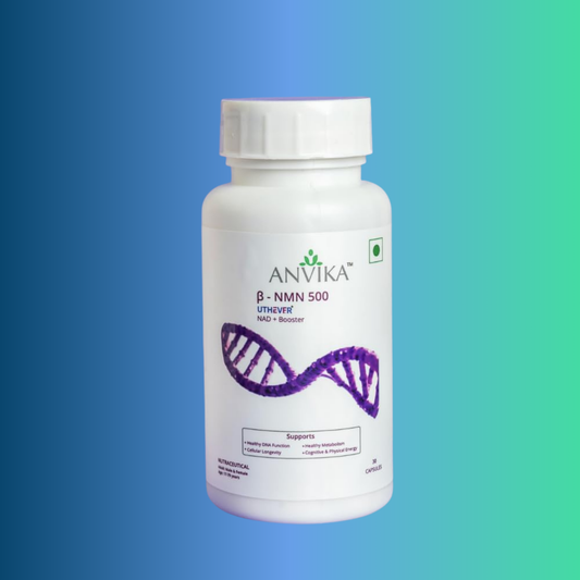 Anvika β-NMN 500 – Uthever® NAD+ Booster Capsules for DNA, Energy & Longevity – 30 Capsules