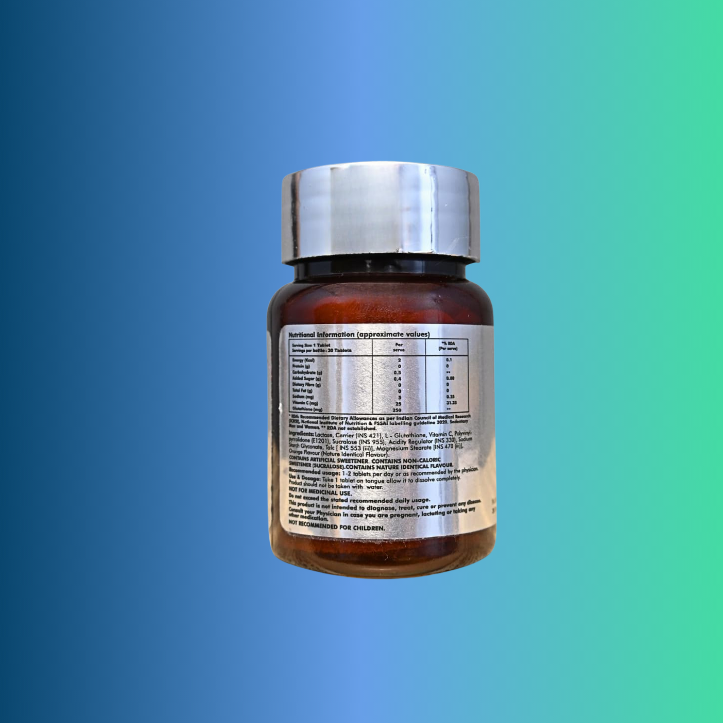 Anvika Glutaglow-MDT | Oral Glutathione Tablets with Vitamin C | Orange Flavor | 30 Tablets