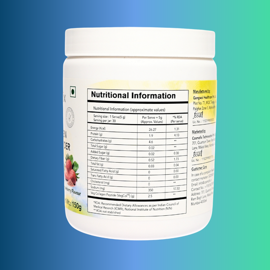 Cosmofix Procoll Vegan Collagen Peptide Powder – Strawberry Flavour (150g)