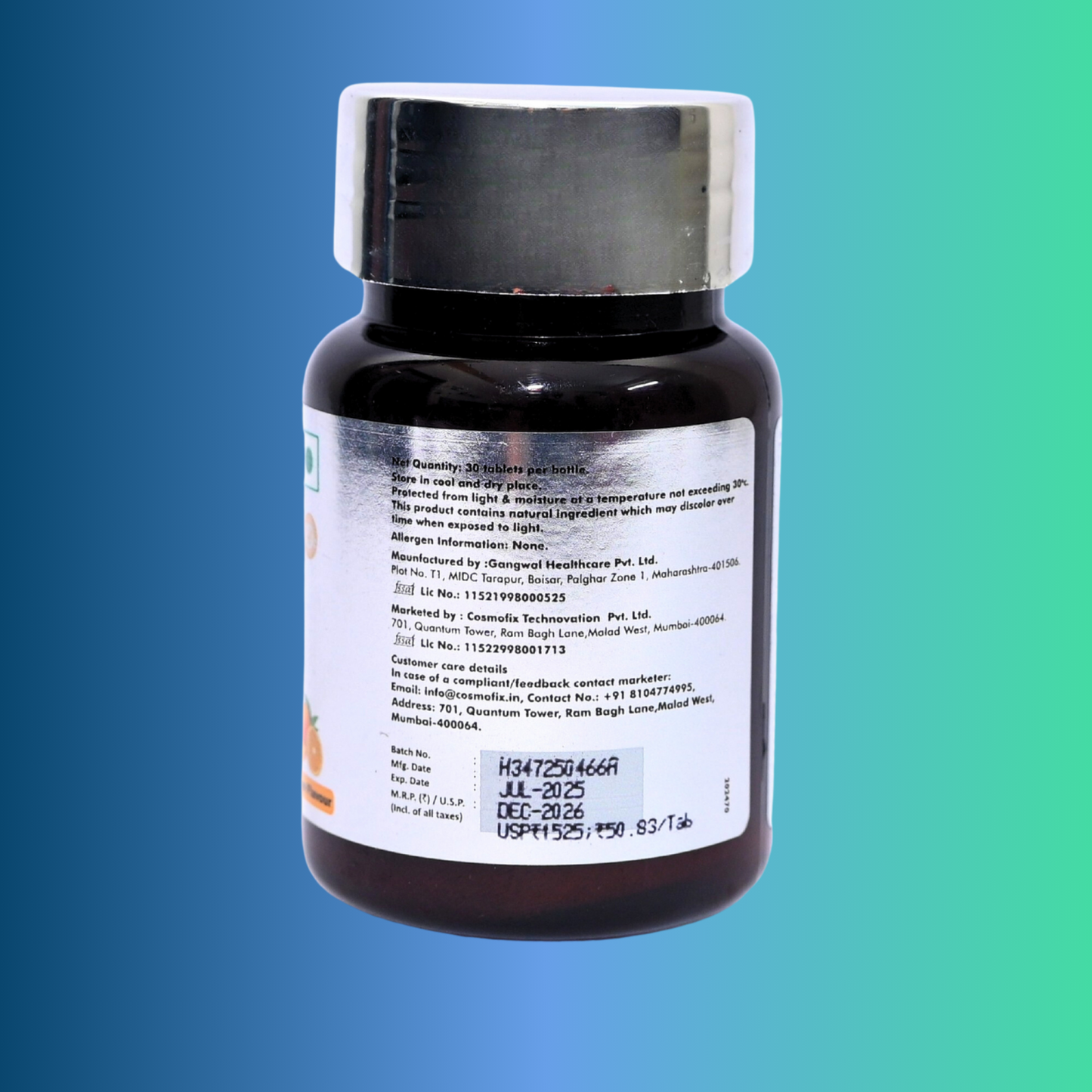 Cosmofix GlutaMelt-MDT | Advanced Glutathione Formula for Skin Brightening & Hyperpigmentation | Orange Flavour