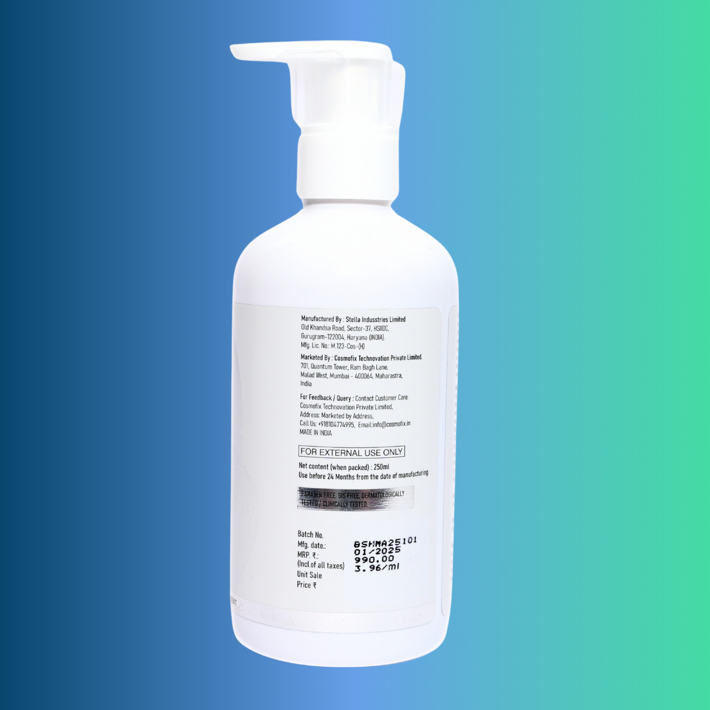 Cosmofix Silky Hair AF Shampoo | With Mitotech, Rice Bran & Wheat Amino Acids | Moisture, Strength & UV Protection | 250ml