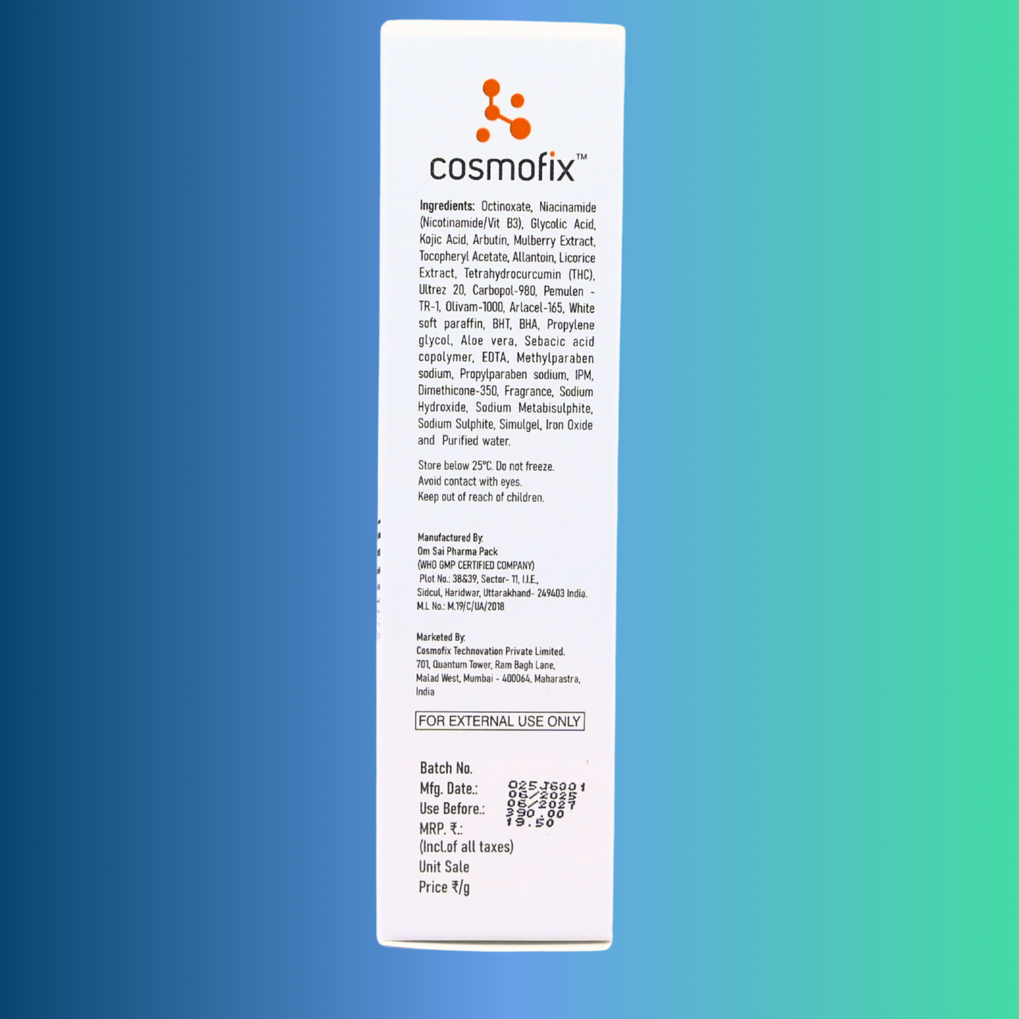 Cosmofix Bright Lite Cream | Advanced Skin Brightening & Dark Spot Reduction | With Niacinamide, Licorice & Arbutin | 20g
