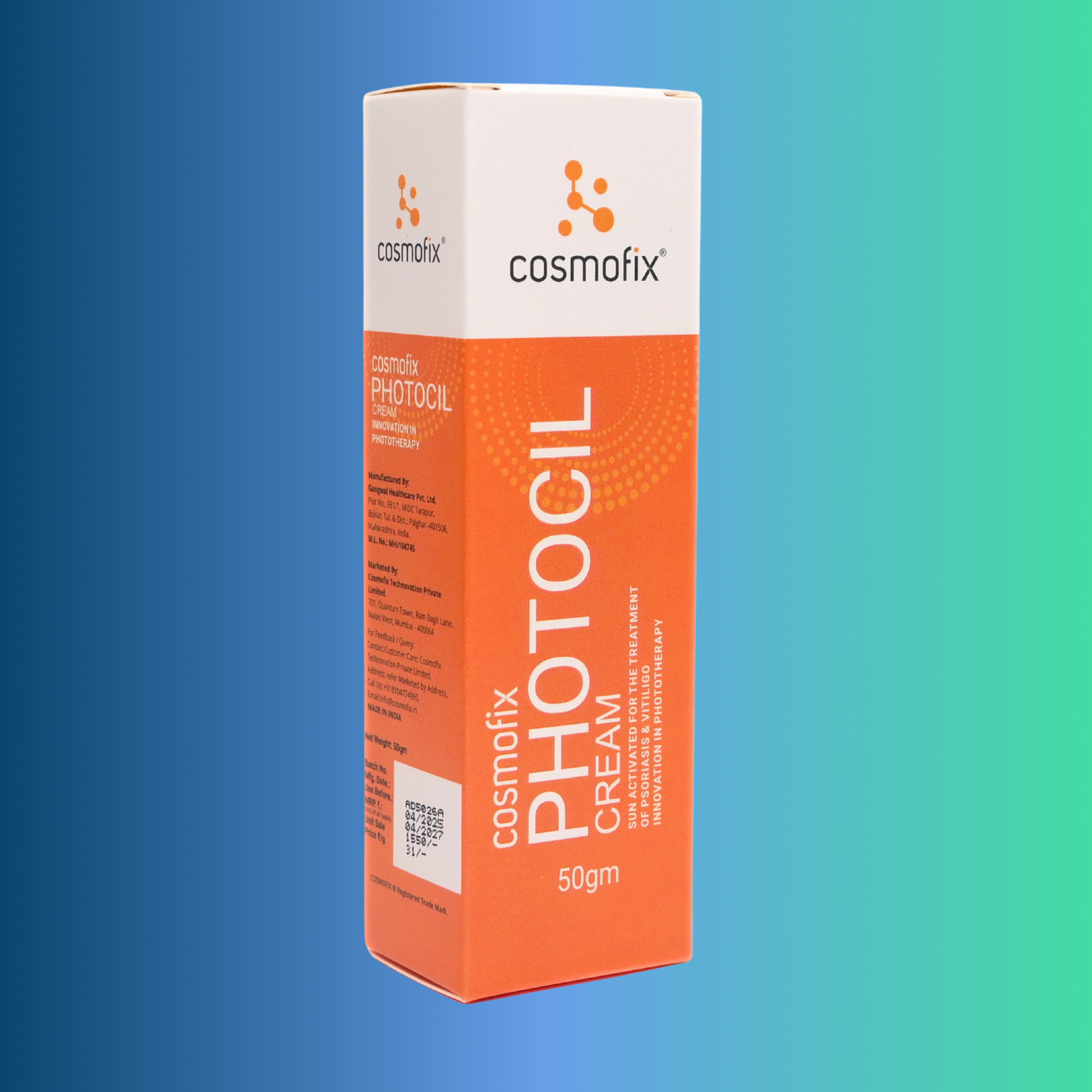 Cosmofix Photocil | UV-Activated Topical for Psoriasis & Vitiligo | Advanced Phototherapy Support | 50gm