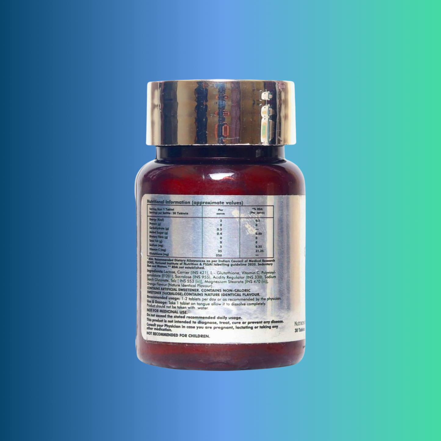 Anvika Glutaglow-MDT | Oral Glutathione Tablets with Vitamin C | Orange Flavor | 30 Tablets