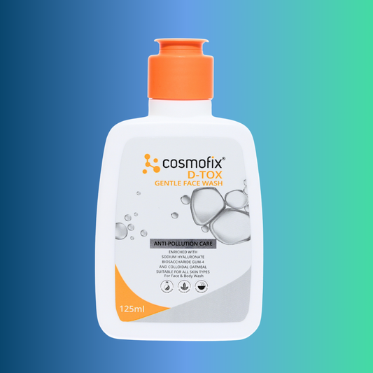 Cosmofix D-TOX Gentle Face Wash | Anti-Pollution Cleanser with Sodium Hyaluronate & Oatmeal | 125ml