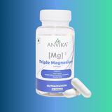 Anvika Triple Magnesium Capsules | Blend of Magnesium Citrate, Oxide & Glycinate | 60 Veg Capsules