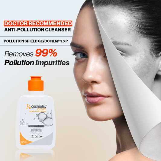 Cosmofix D-TOX Gentle Face Wash | Anti-Pollution Cleanser with Sodium Hyaluronate & Oatmeal | 125ml