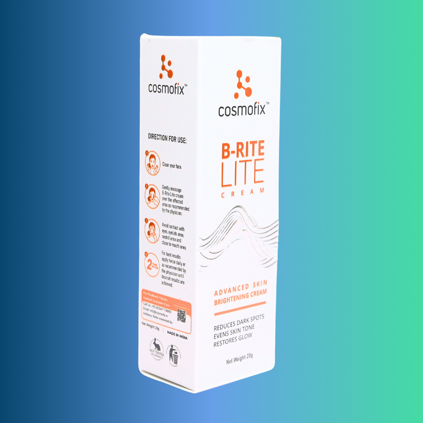 Cosmofix Bright Lite Cream | Advanced Skin Brightening & Dark Spot Reduction | With Niacinamide, Licorice & Arbutin | 20g