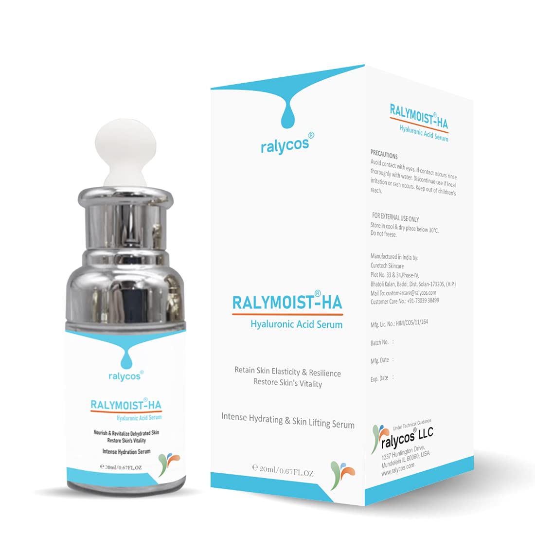 Ralycos RALYMOIST-HA Hyaluronic Acid Serum for Deep Hydration, Plump & Glowing Skin