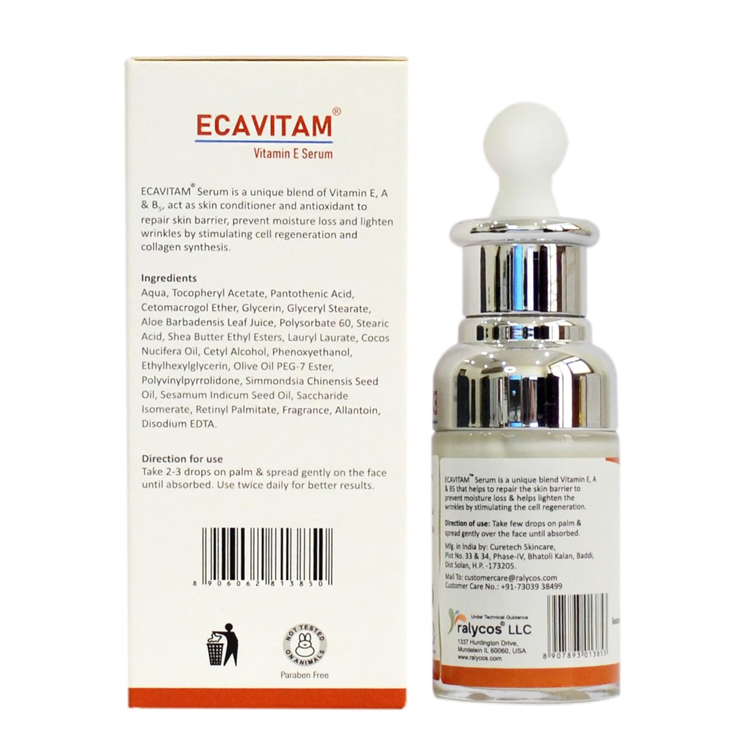 Ralycos ECAVITAM Vitamin E Face Serum for Hydration, Skin Repair & Glow