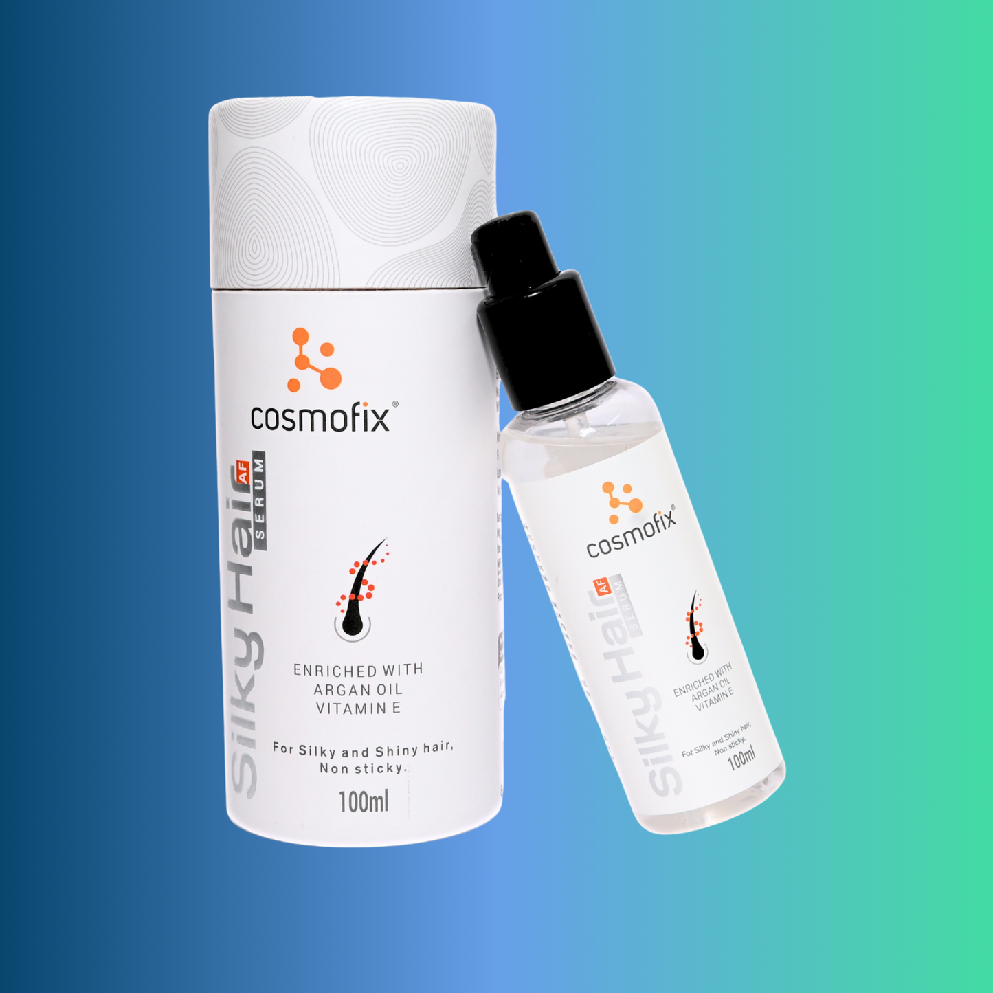 Cosmofix Silky AF Hair Serum with Argan & Grape Seed Oil – 30ml